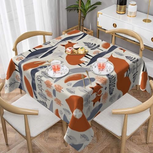 WZYWHJ Quadratische dekorative Tischdecke, 137,2 x 137,2 cm, waschbar, wiederverwendbar, skandinavisches Fuchsmuster WZYWHJ Quadratische dekorative Tischdecke, 137,2 x 137,2 cm, waschbar, wiederverwendbar, skandinavisches Fuchsmuster von WZYWHJ