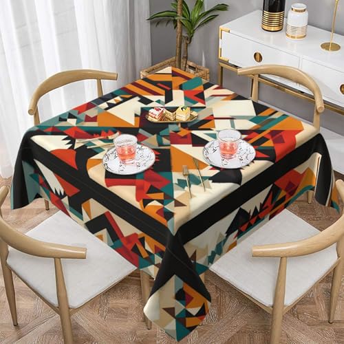 WZYWHJ Quadratische dekorative Tischdecke, 137,2 x 137,2 cm, waschbar, wiederverwendbar, symmetrisches Muster WZYWHJ Quadratische dekorative Tischdecke, 137,2 x 137,2 cm, waschbar, wiederverwendbar, symmetrisches Muster von WZYWHJ