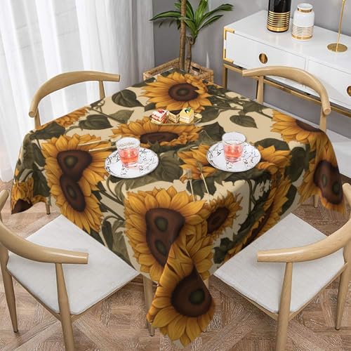WZYWHJ Quadratische dekorative Tischdecke, 137,2 x 137,2 cm, waschbar, wiederverwendbar, toskanisches Sonnenblumenmuster WZYWHJ Quadratische dekorative Tischdecke, 137,2 x 137,2 cm, waschbar, wiederverwendbar, toskanisches Sonnenblumenmuster von WZYWHJ