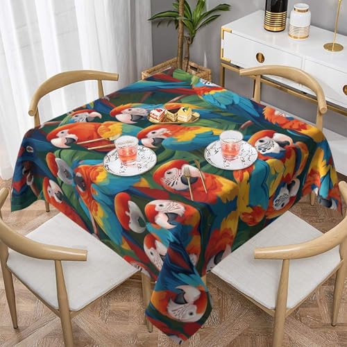 WZYWHJ Quadratische dekorative Tischdecke, 137,2 x 137,2 cm, waschbar, wiederverwendbar, tropisches Papageienmuster WZYWHJ Quadratische dekorative Tischdecke, 137,2 x 137,2 cm, waschbar, wiederverwendbar, tropisches Papageienmuster von WZYWHJ