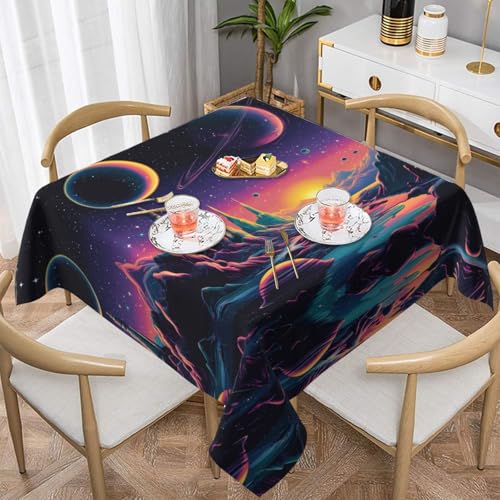 WZYWHJ Quadratische dekorative Tischdecke, 137,2 x 137,2 cm, waschbar, wiederverwendbar, wundervolles Weltraummuster WZYWHJ Quadratische dekorative Tischdecke, 137,2 x 137,2 cm, waschbar, wiederverwendbar, wundervolles Weltraummuster von WZYWHJ