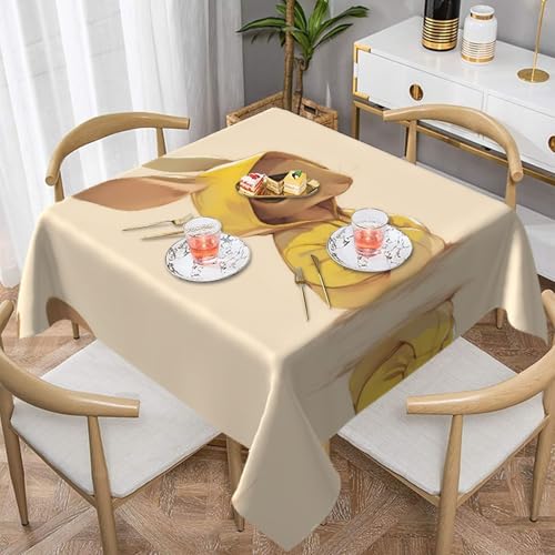WZYWHJ Quadratische dekorative Tischdecke, 137,2 x 137,2 cm, waschbar und wiederverwendbar, Motiv: gelbe Tanne, Känguru-Druck WZYWHJ Quadratische dekorative Tischdecke, 137,2 x 137,2 cm, waschbar und wiederverwendbar, Motiv: gelbe Tanne, Känguru-Druck von WZYWHJ