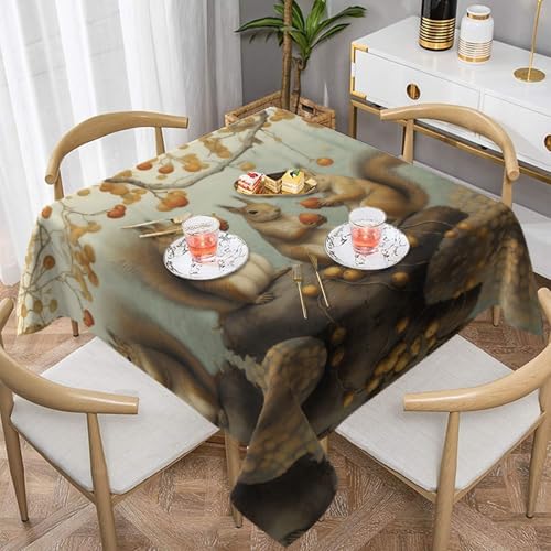 WZYWHJ Quadratische dekorative Tischdecke, 137,2 x 137,2 cm, waschbar und wiederverwendbar, drei kleine Eichhörnchen, die Birnen pflücken, bedruckt WZYWHJ Quadratische dekorative Tischdecke, 137,2 x 137,2 cm, waschbar und wiederverwendbar, drei kleine Eichhörnchen, die Birnen pflücken, bedruckt von WZYWHJ