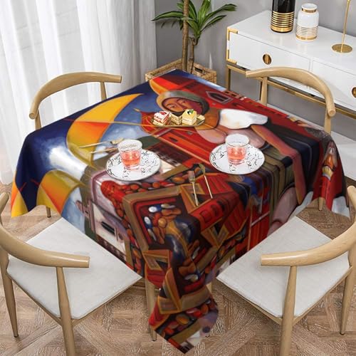 WZYWHJ Quadratische dekorative Tischdecke, 137,2 x 137,2 cm, waschbare und wiederverwendbare Stadtlandschaftsmuster WZYWHJ Quadratische dekorative Tischdecke, 137,2 x 137,2 cm, waschbare und wiederverwendbare Stadtlandschaftsmuster von WZYWHJ