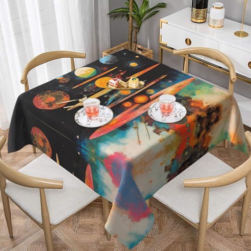 WZYWHJ Quadratische dekorative Tischdecke, 137,2 x 137,2 cm, waschbare und wiederverwendbare Tischdecke mit kosmischem Balance-Muster WZYWHJ Quadratische dekorative Tischdecke, 137,2 x 137,2 cm, waschbare und wiederverwendbare Tischdecke mit kosmischem Balance-Muster von WZYWHJ