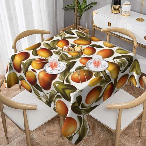 WZYWHJ Quadratische dekorative Tischdecke, 152,4 x 152,4 cm, Couchtischdecke, waschbar und wiederverwendbar, Motiv: Goldenes Mangobild WZYWHJ Quadratische dekorative Tischdecke, 152,4 x 152,4 cm, Couchtischdecke, waschbar und wiederverwendbar, Motiv: Goldenes Mangobild von WZYWHJ
