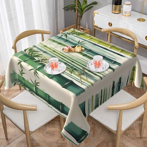 WZYWHJ Quadratische dekorative Tischdecke, 152,4 x 152,4 cm, waschbar, wiederverwendbar, Bambus-Druck WZYWHJ Quadratische dekorative Tischdecke, 152,4 x 152,4 cm, waschbar, wiederverwendbar, Bambus-Druck von WZYWHJ
