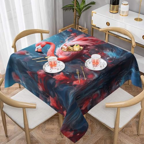 WZYWHJ Quadratische dekorative Tischdecke, 152,4 x 152,4 cm, waschbar, wiederverwendbar, Flamingo-Muster WZYWHJ Quadratische dekorative Tischdecke, 152,4 x 152,4 cm, waschbar, wiederverwendbar, Flamingo-Muster von WZYWHJ