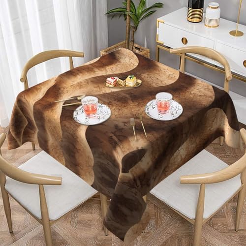 WZYWHJ Quadratische dekorative Tischdecke, 152,4 x 152,4 cm, waschbar, wiederverwendbar, Korkenstrukturmuster von WZYWHJ