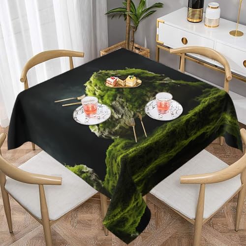 WZYWHJ Quadratische dekorative Tischdecke, 152,4 x 152,4 cm, waschbar, wiederverwendbar, Moos auf den Felsen, bedruckt WZYWHJ Quadratische dekorative Tischdecke, 152,4 x 152,4 cm, waschbar, wiederverwendbar, Moos auf den Felsen, bedruckt von WZYWHJ