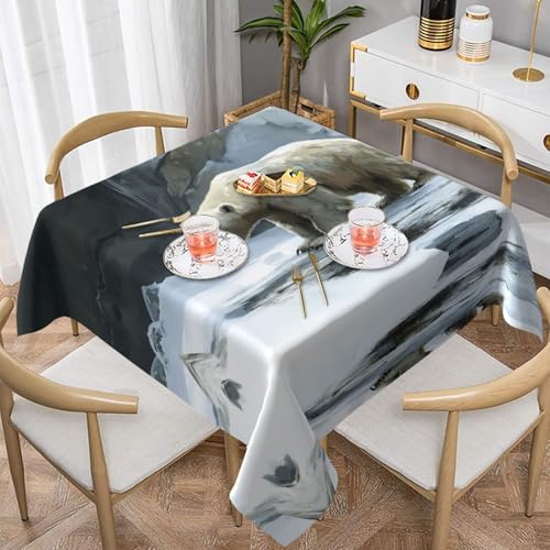 WZYWHJ Quadratische dekorative Tischdecke, 152,4 x 152,4 cm, waschbar, wiederverwendbar, Motiv "Eisbär" WZYWHJ Quadratische dekorative Tischdecke, 152,4 x 152,4 cm, waschbar, wiederverwendbar, Motiv "Eisbär" von WZYWHJ