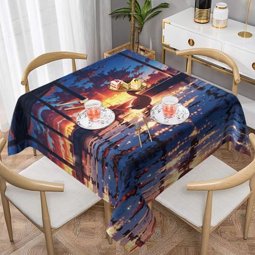 WZYWHJ Quadratische dekorative Tischdecke, 152,4 x 152,4 cm, waschbar, wiederverwendbar, Motiv Glücksente WZYWHJ Quadratische dekorative Tischdecke, 152,4 x 152,4 cm, waschbar, wiederverwendbar, Motiv Glücksente von WZYWHJ
