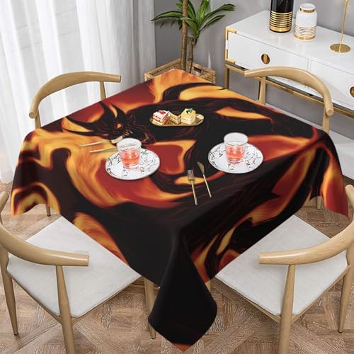 WZYWHJ Quadratische dekorative Tischdecke, 152,4 x 152,4 cm, waschbar, wiederverwendbar, Motiv: Flammendämonenbild WZYWHJ Quadratische dekorative Tischdecke, 152,4 x 152,4 cm, waschbar, wiederverwendbar, Motiv: Flammendämonenbild von WZYWHJ