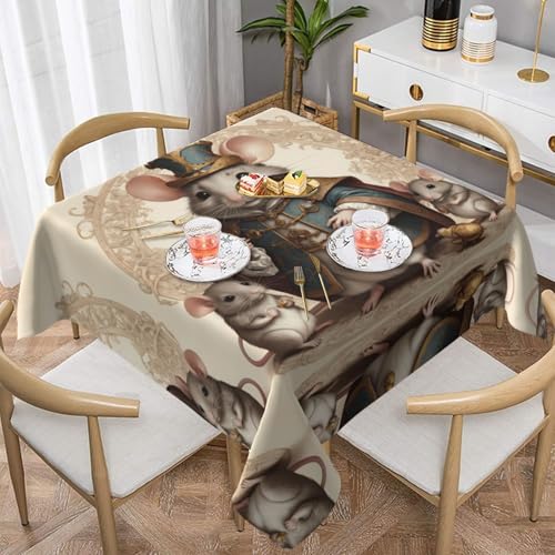 WZYWHJ Quadratische dekorative Tischdecke, 152,4 x 152,4 cm, waschbar, wiederverwendbar, Motiv: Mauskönig WZYWHJ Quadratische dekorative Tischdecke, 152,4 x 152,4 cm, waschbar, wiederverwendbar, Motiv: Mauskönig von WZYWHJ