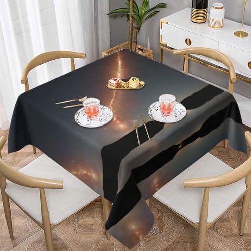 WZYWHJ Quadratische dekorative Tischdecke, 152,4 x 152,4 cm, waschbar, wiederverwendbar, Motiv: Meteorschauer WZYWHJ Quadratische dekorative Tischdecke, 152,4 x 152,4 cm, waschbar, wiederverwendbar, Motiv: Meteorschauer von WZYWHJ