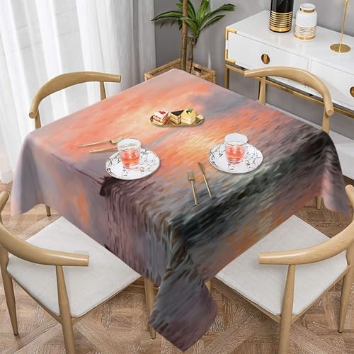 WZYWHJ Quadratische dekorative Tischdecke, 152,4 x 152,4 cm, waschbar, wiederverwendbar, Motiv: Sonnenuntergang WZYWHJ Quadratische dekorative Tischdecke, 152,4 x 152,4 cm, waschbar, wiederverwendbar, Motiv: Sonnenuntergang von WZYWHJ