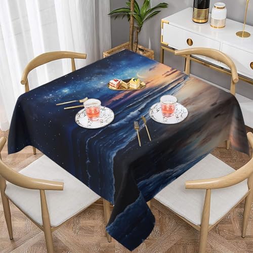 WZYWHJ Quadratische dekorative Tischdecke, 152,4 x 152,4 cm, waschbar, wiederverwendbar, Motiv: Strand WZYWHJ Quadratische dekorative Tischdecke, 152,4 x 152,4 cm, waschbar, wiederverwendbar, Motiv: Strand von WZYWHJ