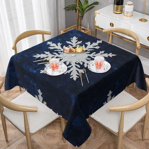 WZYWHJ Quadratische dekorative Tischdecke, 152,4 x 152,4 cm, waschbar, wiederverwendbar, Ölgemälde-Stil, Schneeflocken, bedruckt WZYWHJ Quadratische dekorative Tischdecke, 152,4 x 152,4 cm, waschbar, wiederverwendbar, Ölgemälde-Stil, Schneeflocken, bedruckt von WZYWHJ