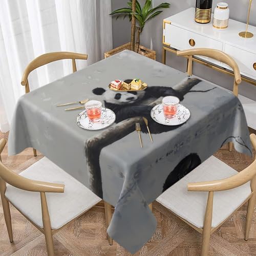 WZYWHJ Quadratische dekorative Tischdecke, 152,4 x 152,4 cm, waschbar, wiederverwendbar, Panda auf einem Ast, bedruckt WZYWHJ Quadratische dekorative Tischdecke, 152,4 x 152,4 cm, waschbar, wiederverwendbar, Panda auf einem Ast, bedruckt von WZYWHJ