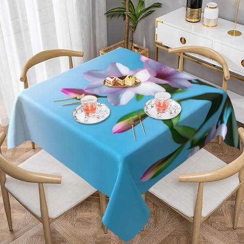 WZYWHJ Quadratische dekorative Tischdecke, 152,4 x 152,4 cm, waschbar, wiederverwendbar, Rhododendron-Druck WZYWHJ Quadratische dekorative Tischdecke, 152,4 x 152,4 cm, waschbar, wiederverwendbar, Rhododendron-Druck von WZYWHJ