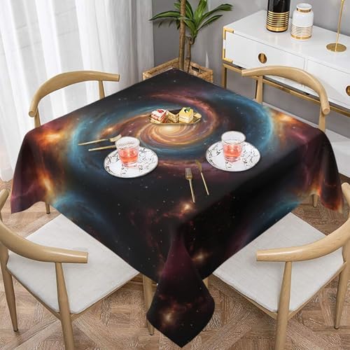 WZYWHJ Quadratische dekorative Tischdecke, 152,4 x 152,4 cm, waschbar, wiederverwendbar, Sternring, kosmisches Vortex-Muster WZYWHJ Quadratische dekorative Tischdecke, 152,4 x 152,4 cm, waschbar, wiederverwendbar, Sternring, kosmisches Vortex-Muster von WZYWHJ