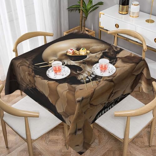 WZYWHJ Quadratische dekorative Tischdecke, 152,4 x 152,4 cm, waschbar, wiederverwendbar, Totenkopf in der Grube, bedruckt WZYWHJ Quadratische dekorative Tischdecke, 152,4 x 152,4 cm, waschbar, wiederverwendbar, Totenkopf in der Grube, bedruckt von WZYWHJ