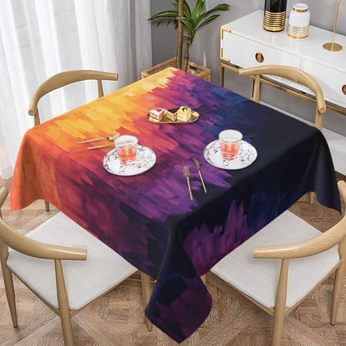 WZYWHJ Quadratische dekorative Tischdecke, 152,4 x 152,4 cm, waschbar, wiederverwendbar, Vaporwave-Farbverlaufsbild WZYWHJ Quadratische dekorative Tischdecke, 152,4 x 152,4 cm, waschbar, wiederverwendbar, Vaporwave-Farbverlaufsbild von WZYWHJ