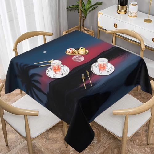 WZYWHJ Quadratische dekorative Tischdecke, 152,4 x 152,4 cm, waschbar, wiederverwendbar, Vollmond in der Nacht, bedruckt WZYWHJ Quadratische dekorative Tischdecke, 152,4 x 152,4 cm, waschbar, wiederverwendbar, Vollmond in der Nacht, bedruckt von WZYWHJ