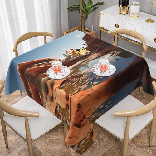 WZYWHJ Quadratische dekorative Tischdecke, 152,4 x 152,4 cm, waschbar, wiederverwendbar, Wasserquelle in der Wüste, bedruckt WZYWHJ Quadratische dekorative Tischdecke, 152,4 x 152,4 cm, waschbar, wiederverwendbar, Wasserquelle in der Wüste, bedruckt von WZYWHJ
