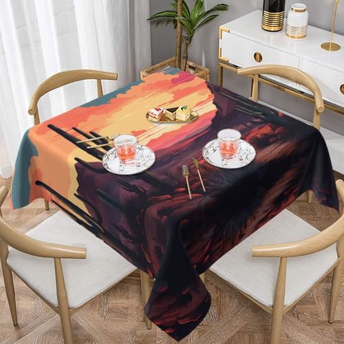 WZYWHJ Quadratische dekorative Tischdecke, 152,4 x 152,4 cm, waschbar, wiederverwendbar, Wüstenkaktus-Muster WZYWHJ Quadratische dekorative Tischdecke, 152,4 x 152,4 cm, waschbar, wiederverwendbar, Wüstenkaktus-Muster von WZYWHJ