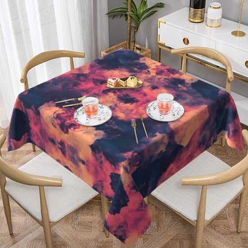 WZYWHJ Quadratische dekorative Tischdecke, 152,4 x 152,4 cm, waschbar, wiederverwendbar, buntes Batikmuster WZYWHJ Quadratische dekorative Tischdecke, 152,4 x 152,4 cm, waschbar, wiederverwendbar, buntes Batikmuster von WZYWHJ