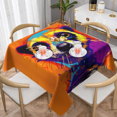 WZYWHJ Quadratische dekorative Tischdecke, 152,4 x 152,4 cm, waschbar, wiederverwendbar, buntes Erdmännchenbild WZYWHJ Quadratische dekorative Tischdecke, 152,4 x 152,4 cm, waschbar, wiederverwendbar, buntes Erdmännchenbild von WZYWHJ