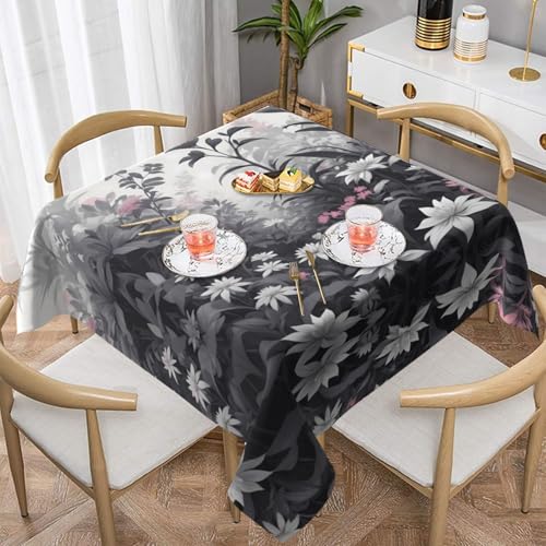 WZYWHJ Quadratische dekorative Tischdecke, 152,4 x 152,4 cm, waschbar, wiederverwendbar, einfarbig, botanische Drucke WZYWHJ Quadratische dekorative Tischdecke, 152,4 x 152,4 cm, waschbar, wiederverwendbar, einfarbig, botanische Drucke von WZYWHJ