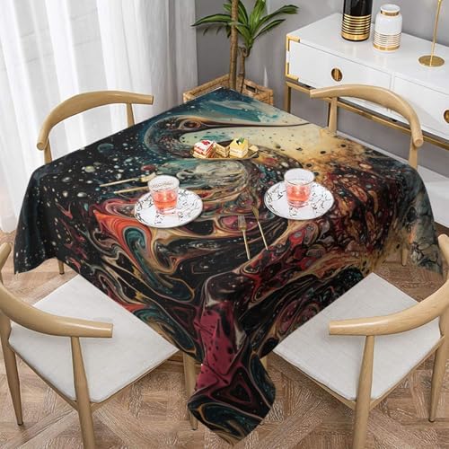 WZYWHJ Quadratische dekorative Tischdecke, 152,4 x 152,4 cm, waschbar, wiederverwendbar, flüssiges Kranichkopf-Muster WZYWHJ Quadratische dekorative Tischdecke, 152,4 x 152,4 cm, waschbar, wiederverwendbar, flüssiges Kranichkopf-Muster von WZYWHJ
