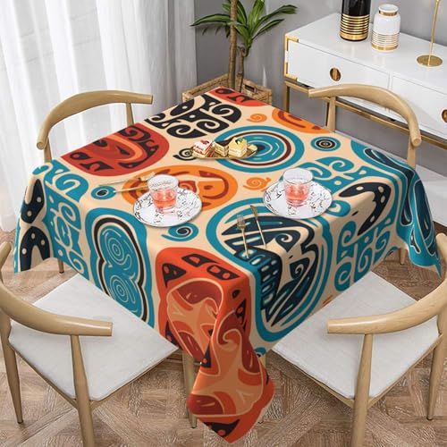 WZYWHJ Quadratische dekorative Tischdecke, 152,4 x 152,4 cm, waschbar, wiederverwendbar, kulturelles Symbolmuster WZYWHJ Quadratische dekorative Tischdecke, 152,4 x 152,4 cm, waschbar, wiederverwendbar, kulturelles Symbolmuster von WZYWHJ