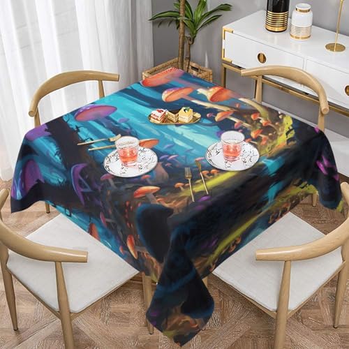 WZYWHJ Quadratische dekorative Tischdecke, 152,4 x 152,4 cm, waschbar, wiederverwendbar, leuchtende Pilzdrucke WZYWHJ Quadratische dekorative Tischdecke, 152,4 x 152,4 cm, waschbar, wiederverwendbar, leuchtende Pilzdrucke von WZYWHJ