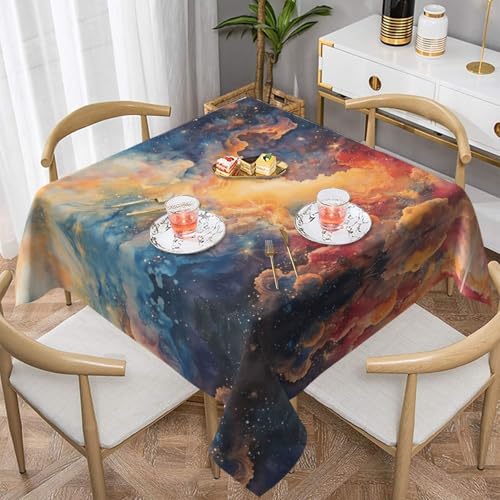 WZYWHJ Quadratische dekorative Tischdecke, 152,4 x 152,4 cm, waschbar, wiederverwendbar, magischer Sternenhimmel, Aquarellbild WZYWHJ Quadratische dekorative Tischdecke, 152,4 x 152,4 cm, waschbar, wiederverwendbar, magischer Sternenhimmel, Aquarellbild von WZYWHJ