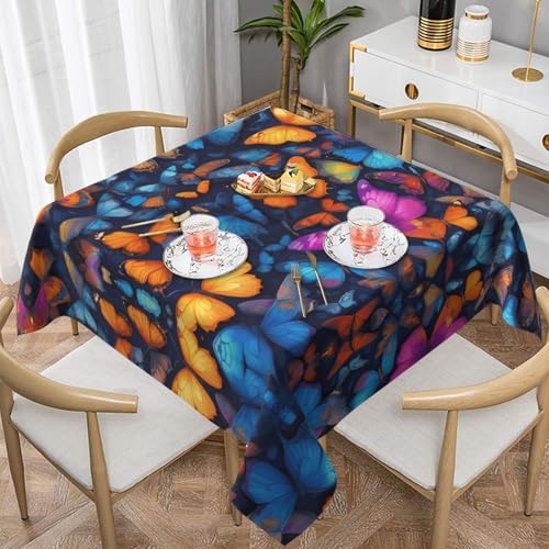 WZYWHJ Quadratische dekorative Tischdecke, 152,4 x 152,4 cm, waschbar, wiederverwendbar, minimalistischer Schmetterlingsdruck WZYWHJ Quadratische dekorative Tischdecke, 152,4 x 152,4 cm, waschbar, wiederverwendbar, minimalistischer Schmetterlingsdruck von WZYWHJ