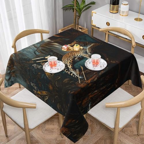 WZYWHJ Quadratische dekorative Tischdecke, 152,4 x 152,4 cm, waschbar, wiederverwendbar, schönes Leopardenmuster WZYWHJ Quadratische dekorative Tischdecke, 152,4 x 152,4 cm, waschbar, wiederverwendbar, schönes Leopardenmuster von WZYWHJ
