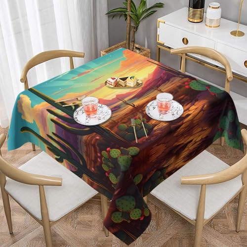 WZYWHJ Quadratische dekorative Tischdecke, 152,4 x 152,4 cm, waschbar, wiederverwendbar, schönes Sonnenuntergangsmuster WZYWHJ Quadratische dekorative Tischdecke, 152,4 x 152,4 cm, waschbar, wiederverwendbar, schönes Sonnenuntergangsmuster von WZYWHJ