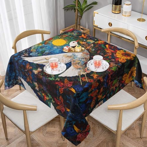 WZYWHJ Quadratische dekorative Tischdecke, 152,4 x 152,4 cm, waschbar, wiederverwendbar, schönes Taubenmuster WZYWHJ Quadratische dekorative Tischdecke, 152,4 x 152,4 cm, waschbar, wiederverwendbar, schönes Taubenmuster von WZYWHJ