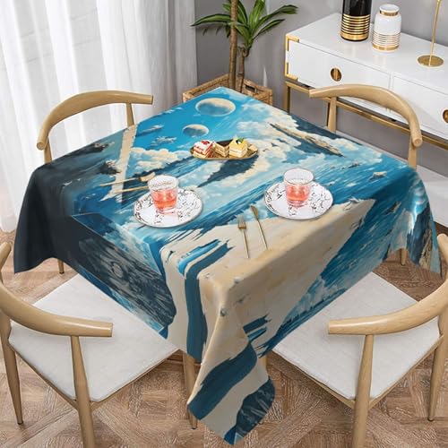 WZYWHJ Quadratische dekorative Tischdecke, 152,4 x 152,4 cm, waschbar, wiederverwendbar, schwimmendes Inselmuster WZYWHJ Quadratische dekorative Tischdecke, 152,4 x 152,4 cm, waschbar, wiederverwendbar, schwimmendes Inselmuster von WZYWHJ