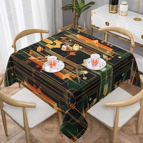 WZYWHJ Quadratische dekorative Tischdecke, 152,4 x 152,4 cm, waschbar, wiederverwendbar, symmetrisches Schaltbild WZYWHJ Quadratische dekorative Tischdecke, 152,4 x 152,4 cm, waschbar, wiederverwendbar, symmetrisches Schaltbild von WZYWHJ