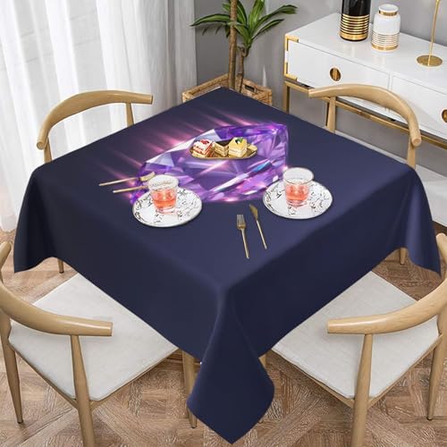 WZYWHJ Quadratische dekorative Tischdecke, 152,4 x 152,4 cm, waschbar, wiederverwendbar, violettes Rautenbild WZYWHJ Quadratische dekorative Tischdecke, 152,4 x 152,4 cm, waschbar, wiederverwendbar, violettes Rautenbild von WZYWHJ