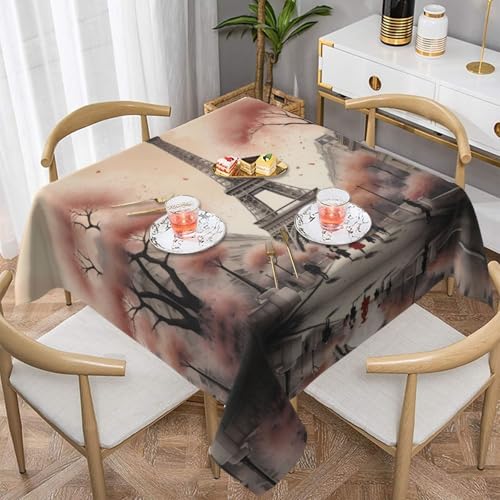 WZYWHJ Quadratische dekorative Tischdecke, 152,4 x 152,4 cm, waschbar, wiederverwendbar, warmes Eisenturm-Muster WZYWHJ Quadratische dekorative Tischdecke, 152,4 x 152,4 cm, waschbar, wiederverwendbar, warmes Eisenturm-Muster von WZYWHJ