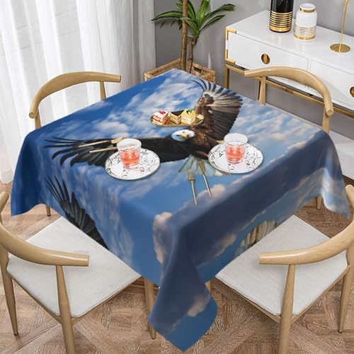 WZYWHJ Quadratische dekorative Tischdecke, 152,4 x 152,4 cm, waschbar und wiederverwendbar, Motiv "Soaring Eagle" WZYWHJ Quadratische dekorative Tischdecke, 152,4 x 152,4 cm, waschbar und wiederverwendbar, Motiv "Soaring Eagle" von WZYWHJ