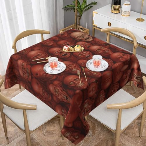 WZYWHJ Quadratische dekorative Tischdecke, 152,4 x 152,4 cm, waschbar und wiederverwendbar, Motiv: erschreckende rote Wand WZYWHJ Quadratische dekorative Tischdecke, 152,4 x 152,4 cm, waschbar und wiederverwendbar, Motiv: erschreckende rote Wand von WZYWHJ