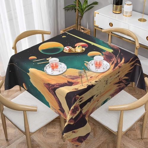 WZYWHJ Quadratische dekorative Tischdecke, 152,4 x 152,4 cm, waschbar und wiederverwendbar, Retro-Fantasie-Raum-Muster WZYWHJ Quadratische dekorative Tischdecke, 152,4 x 152,4 cm, waschbar und wiederverwendbar, Retro-Fantasie-Raum-Muster von WZYWHJ