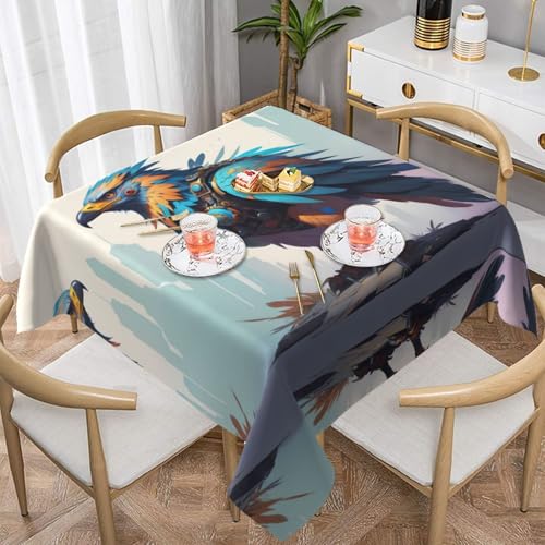 WZYWHJ Quadratische dekorative Tischdecke, 152,4 x 152,4 cm, waschbar und wiederverwendbar, Tribal Cyber Hawk Muster WZYWHJ Quadratische dekorative Tischdecke, 152,4 x 152,4 cm, waschbar und wiederverwendbar, Tribal Cyber Hawk Muster von WZYWHJ