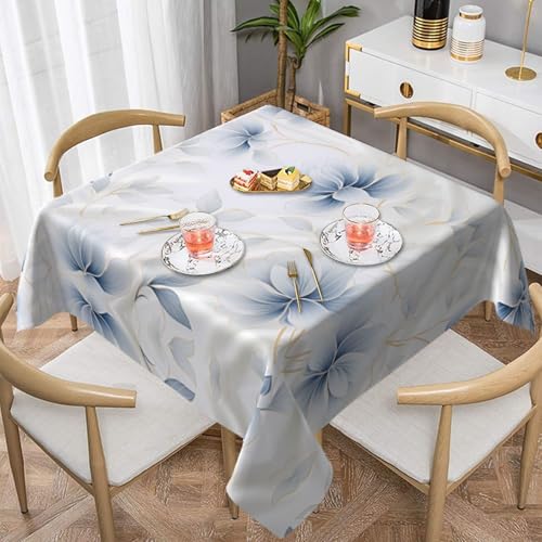 WZYWHJ Quadratische dekorative Tischdecke, 152,4 x 152,4 cm, waschbar und wiederverwendbar, blaue Blumen auf Stoff, bedruckt WZYWHJ Quadratische dekorative Tischdecke, 152,4 x 152,4 cm, waschbar und wiederverwendbar, blaue Blumen auf Stoff, bedruckt von WZYWHJ